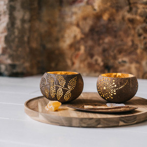 Velas ligeras de té perfumadas de Lima de coco/luces de té de cáscara de coco muestra gratis y embalaje personalizado de Eco2go Vietnam - Product Image 3