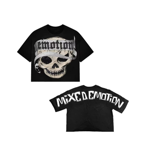 T-shirt de styles hip-hop lourds pour hommes T-shirt graphique d'été personnalisé avec impression numérique 100% coton - Product Image 1