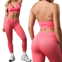 Conjunto de Yoga para Mujer 2026, Bra Deportivo de Compresión y Leggings, 2 Piezas, Ropa Deportiva Transpirable, Antibacteriana, para Gimnasio, Spandex/Nailon