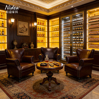 Fauteuil de salon de luxe artisanal en cuir marron foncé, fauteuil d'appoint rétro à dossier haut, canapé de lecture pour club de gentlemen et bar