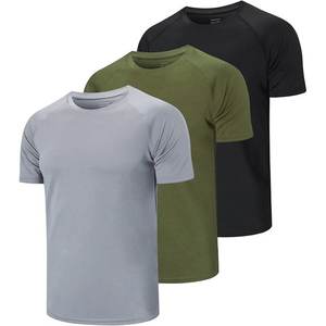 Camiseta de entrenamiento físico para hombre, transpirable, cuello redondo, manga raglán, camiseta de entrenamiento lisa, ligera, cómoda, camiseta atlética para hombre - Product Image 6