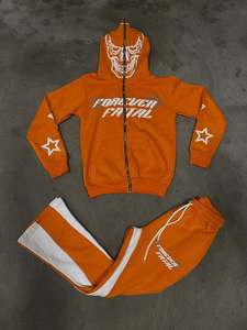2025 High Quality Custom Logo Puff Print Sweatshirt Hoodie Tracksuit Men Sportswear Tracksuit Sweatsuit Hoodie <b>Sweatpants</b> <b>Set</b> - Product Image 4