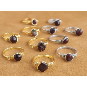 Gold and Silver Plated Fashion <b>Rings</b> with Natural Stone Detail for Resale in Boutiques - Product Image 1