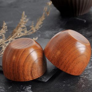 Bol à thé en bois naturel artisanal, écologique, pour le café, le thé, la soupe - Utilisation à la maison, en cuisine, en hôtellerie et pour les fêtes - Product Image 4