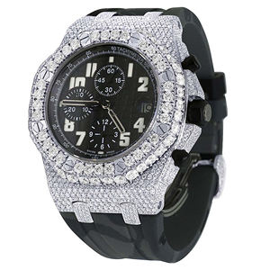 Reloj de Pulsera de Acero Inoxidable con Movimiento de Cuarzo y Esfera de Cristal con Incrustaciones de Moissanita - Product Image 1