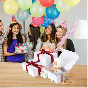 Cajas de regalo de 12x8x4 pulgadas con tapas de cierre magnético, caja magnética blanca para boda, propuesta de dama de honor para padrinos de boda, cumpleaños - Product Image 2