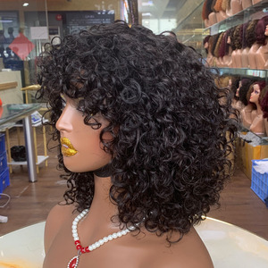 Perruques Bob en Cheveux Naturels Vietnamiens Super Double Drawn, Perruque Bob Frangée Bouclée de Luxe, Prix de Gros - Product Image 2