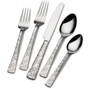 Juego de Cubiertos con Mango Floral Encantador, Acabado Plateado, Ideal para Decoración del Hogar, Mesa de Comedor, Fiestas y Celebraciones, Juego de 5 Piezas - Product Image 3