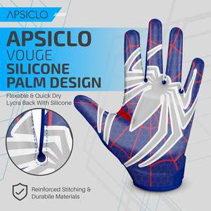 Qualité supérieure Personnalisé Jeunesse Américaine Adulte Football Super Collant Silicone Anti-dérapant ULTRA-Grip Sport Récepteur Gants XORTS - Product Image 3