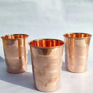 Gobelet indien en cuivre fait à la main verre à eau ayurvédique Drinkware qualité d'exportation d'Inde - Product Image 4