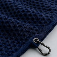 Serviette de golf en microfibre gaufrée avec logo personnalisé, imprimée double face, pour le sport et le nettoyage