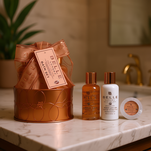 ชุดผลิตภัณฑ์ดูแลผิวสุดหรู BELLE ในกล่องโลหะสีอำพัน - Product Image 3