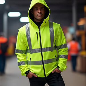 <b>High</b>-<b>Visibility</b> Yellow <b>Softshell</b> <b>Jacket</b> Size L PREVENT Hoodie & Sweatshirt <b>High</b>-Anti Collision Promotional Product - Product Image 3