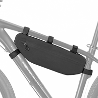 Sac de cadre de vélo en matériau PP, fermeture éclair étanche, style tendance, unisexe, capacité 3L, noir