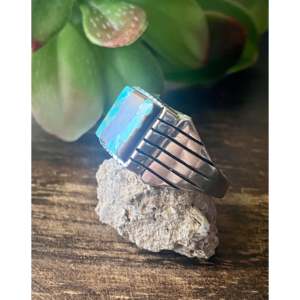 Trevor Jack Bezel Set <b>Turquoise</b> & Sterling Silver <b>Ring</b> Size 9.5 - Product Image 4