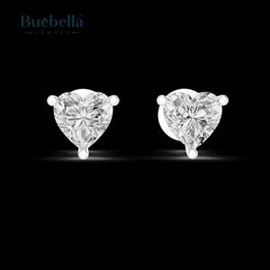 Hop Selling 925 Sterling 18K Gold Plated Silver Full Heart Diamond Earring Joyería clásica para mujeres - Product Image 6