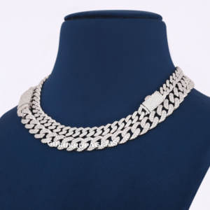 Pass Tester VVS Lab Diamond Silver 925 Collar Cadena Hip Hop Iced Out Jewelry Miami Cuban Link Chain Set - Product Image 5