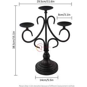 Candélabres d'éclairage de couleur noire faits à la main par un designer élégant pour les mariages et les fêtes de Noël - Product Image 4