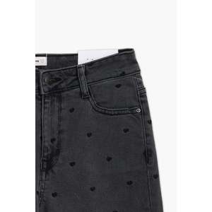 กางเกงคาร์โก้ผ้ายีนส์ขาตรง XL สำหรับผู้หญิงกางเกงพรีเมี่ยมระบายอากาศมีรอยย่นสีเทา - Product Image 1