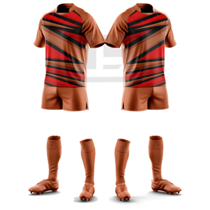 Tenue de rugby personnalisée avec broderie 3D, maillot et short, coupe athlétique, léger, respirant, vêtements de sport écologiques pour les matchs d'équipe - Product Image 3
