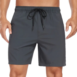 Pantalones cortos holgados de poliéster para hombre, pantalones cortos de algodón XS con patrón de rayas de Color contrastante, bolsillos con cordón, pantalones cortos de baño lavables a máquina - Product Image 5