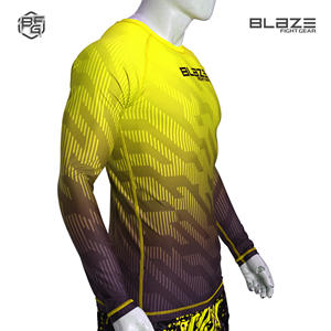 Venta al por mayor personalizado sublimado BJJ Rashguard camisas para hombres Fitness gimnasio camisas con mangas largas MMA compresión gimnasio desgaste - Product Image 4