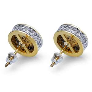 Pendiente de moissanita para mujer, 10,5mm, 9mm, redondo, Diamante grande, racimo de flores, chapado en oro blanco de 14 quilates, pendientes de plata de ley 925 - Product Image 3