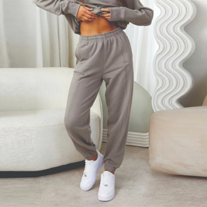 Nouveauté Pantalon de jogging décontracté à taille élastique avec devant plat Pantalon de survêtement d'hiver pour femmes Logo personnalisé respirant Streetwear pour femmes - Product Image 2