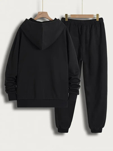 Ensemble de survêtement grande taille pour hommes de haute qualité fabriqué en usine coupe-vent en nylon imperméable fermeture éclair vente douce jogging polaire hiver XL - Product Image 4
