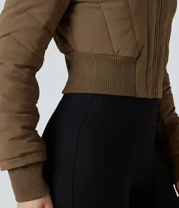 Veste matelassée légère à manches longues pour femme, résistante à l'eau, de haute qualité, personnalisable, entièrement zippée, pliable, avec capuche, votre propre logo - Product Image 6