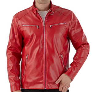 เสื้อแจ็กเก็ตหนังสำหรับผู้ชาย,เสื้อคอตั้งหนังเทียมน้ำหนักเบาสำหรับขี่มอเตอร์ไซค์เลือกแบบ OEM ได้ตามต้องการขนาดพิเศษ - Product Image 5
