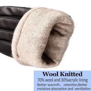 Gants d'hiver en cuir de haute qualité, cuir véritable, doigts entiers, usage quotidien, meilleure vente - Product Image 4
