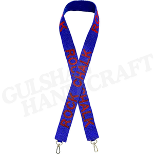 Hermoso cinturón de tirantes hecho a mano con bordado de cuentas de colores azul y naranja de GO ASTRON Design para niñas de la India - Product Image 4