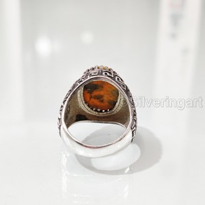 Bague en argent sterling 925 pour homme, bijou de naissance en jaspe, bourdon naturel, toutes tailles, bijoux de fête arabe - Product Image 6