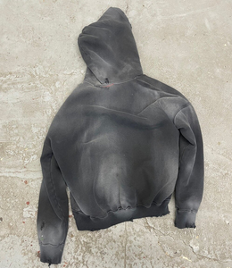 Sweat à capuche délavé à l'acide, sweat à capuche zippé pour homme, appliqué personnalisé, broderie vintage, sweat à capuche délavé à l'acide pour homme - Product Image 2