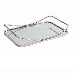 Plateau en acier inoxydable en métal sculpté à la main pour la nourriture et les fruits plat de service en métal décoration de table de fête de mariage - Product Image 1