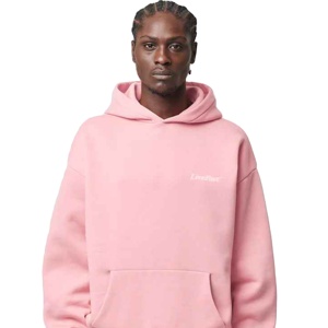 Sudaderas con capucha para hombre de diseño personalizado al por mayor, ropa informal universitaria, color sólido, alta calidad, 100% algodón, talla grande bordada - Product Image 1