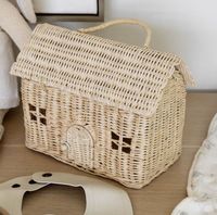 Rotin décor enfants chambre en osier maison de poupées tissé à la main en osier maison enfants vintage pépinière décor en gros 2023