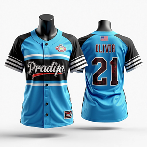 Camisetas de béisbol impresas digitales personalizadas, ropa deportiva de poliéster de malla transpirable, uniformes de equipo de softbol de alta calidad para hombres - Product Image 6