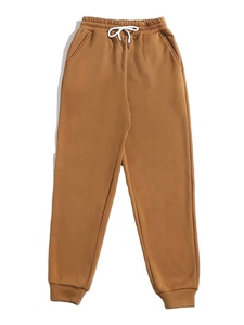 Pantalones de chándal de moda de Invierno para mujer, pantalones de hombre con cintura elástica y cordón, pantalones de chándal de lana suaves y cálidos a rayas - Product Image 3