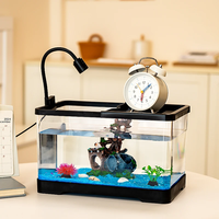 Couverture transparente de luxe 5L pour aquarium, idéale pour les poissons Oscar, Discus, Guppy, Tétra, Molly – Emballage personnalisé pour utilisation sur table ou bureau