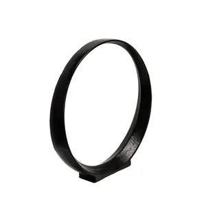 Conjunto de escultura circular de metal doble Negro Grande - Product Image 6