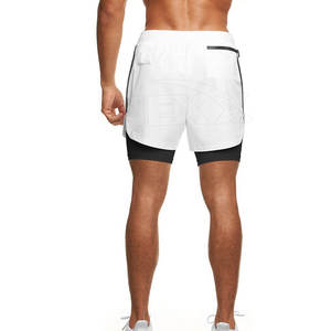 Shorts Homme Double Couche Style Urbain Design Unique Taille Personnalisée Couleur Unie Taille Mi-Haute Infroissable Respirant Écologique Séchage Rapide - Product Image 4