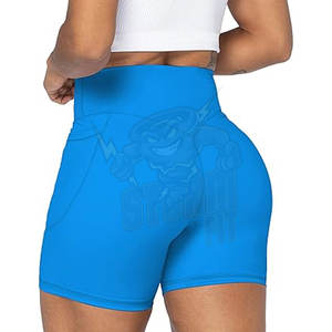 Vente en gros de joggings taille haute pour femme en polyester pour la course à pied pour femme Short d'entraînement taille haute Spandex Yoga Short de motard pour femme - Product Image 2