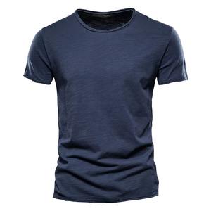 Camiseta Vintage de algodón 100% para hombre, ropa informal para el hogar, camiseta suave de estilo veraniego con cuello redondo y manga corta, camiseta sólida con suela sólida - Product Image 5