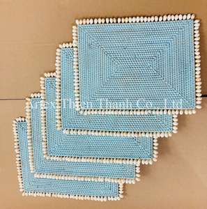Wicker <b>Placemat</b> with Seashell <b>Rectangle</b> Table Charge for Elegant Table Settings For Table Decoration Wholesales - Product Image 5