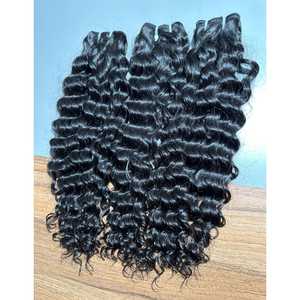 100% Natural crudo sin procesar indio solo donante extensión de cabello rizado cutícula alineada virgen Trama humana paquetes de cabello - Product Image 4