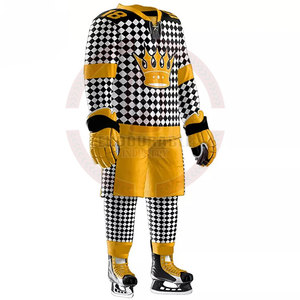 Maillot de hockey sur glace personnalisé pour jeunes Impression sublimée en polyester OEM Nom d'équipe Motif vierge Style uniforme Short pour adultes - Product Image 3