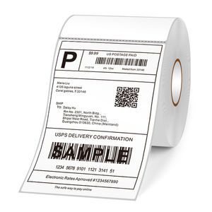 A6 46 Waterproof Thermal Waybill Label Roll Self-Adhesive Barcode <b>Sticker</b> for Supermarket & <b>Promotion</b> Custom Size - Product Image 5