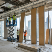 Cloison mobile pour bureau de direction au siège d'entreprise de Doha, avec design à panneaux fins, pour tours d'affaires